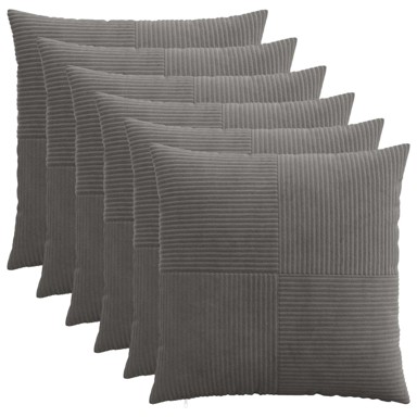 ALMELO Presvlake za jastuke 6 kom. 65 x 65 cm, tamnosivi kord