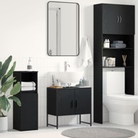 Kupaonski ormar za sudoper Crni hrast 60x33x60 cm Konstruirano drvo