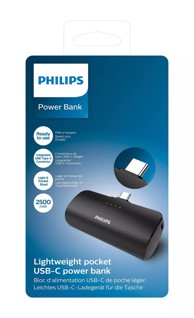 PHILIPS Powerbank Dlp2510c 2500mAh USB-C, crni