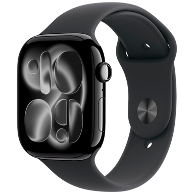 APPLE Watch Series 11 5G, 46mm, crna, crna silikonska narukvica, M/L