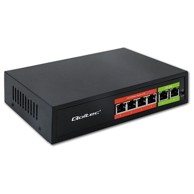 QOLTEC PoE switch Fast Ethernet, 4 x RJ45 PoE, 2 x RJ45 uplink, 65 W