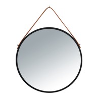 WENKO Crno viseće ogledalo Borrone, ø 40 cm
