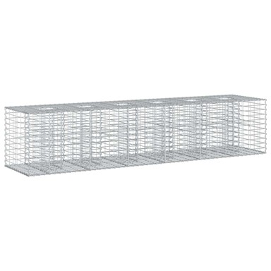 Gabionski uzdignuti krevet, 260 x 60 x 55 cm, 2 kom, srebrni