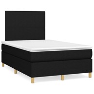 Krevet Box Spring s madracem, 120 x 190 cm, od tkanine, crni