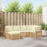 Set vanjskih sofa 6 komada, poliester, bijela i krem