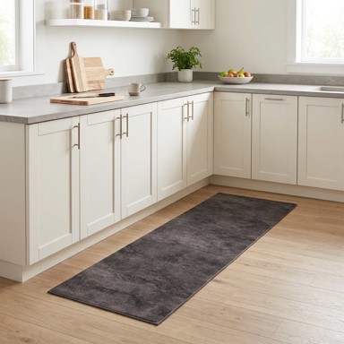 Kuhinjski tepih Beton 300 x 60 cm 100% poliamid, crni