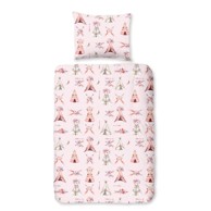 GOOD MORNING Pamučna dječja posteljina za dječji krevetić 100x135 cm Boho ružičasta