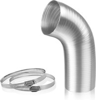 NIKCORP Aluminijska ventilacijska cijev, 160 mm, 2 m, s 2 stezne obujmice, srebrna
