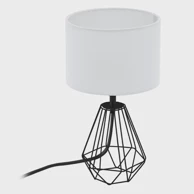 Stolna lampa Carlton 2, E14, V305, crna/bijeli tekstil
