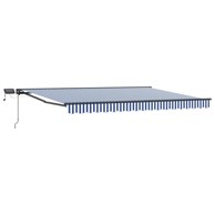 Ručni okvir tende s LED-ima, 4 x 3,5 m, plava i bijela, antracitni okvir