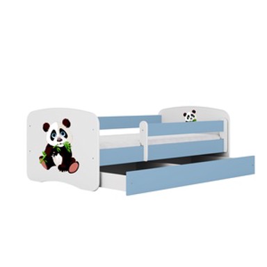 Drveni dječji krevet Panda 2 s ladicom, 180x80 cm, plavi