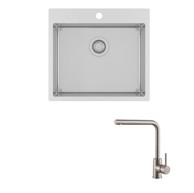 HELIKA Set sudoper Luna 100 N + slavina Zora, krom mat