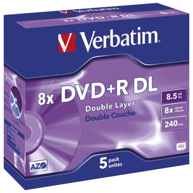 VERBATIM DVD+R DL medij 43541, Double Layer, Mat Silver, 8×, 8,5 GB, JC