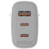 CELLY Kućni punjač GaN 65W, 2x USB-C PD + USB-A, bijela