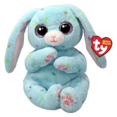 TY Pliš Bellies Skippy, plavi zec, 15 cm