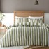 CATHERINE LANSFIELD Posteljina Cove Stripe 200x200 cm Zelena/krem