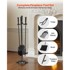 VEVOR Set alata za kamin, 4 dijela s postoljem, 75 x 175 x 195 cm, crni