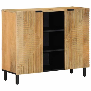 Komoda smeđa 90x33x75 cm puno drvo mango