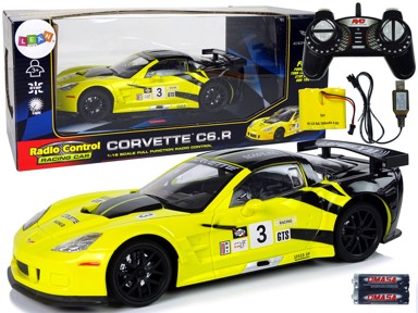 Auto na daljinsko upravljanje 1:18 Corvette C6.R, žuti