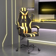 Okretna gaming stolica crno-zlatna od umjetne kože