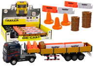 Vozilo igračka KAMION S GRAĐEVINSKIM REKVIZITIMA I ZVUČNIM EFEKTIMA 1:24 TIR, sivo-žuta