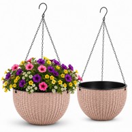 LIVEFY Viseća tegla Flowers, 26 cm, bež