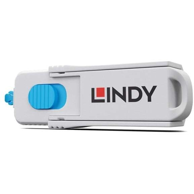 LINDY Blokator HDMI priključka s ključem, plavi/sivi