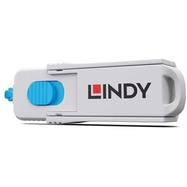 LINDY Blokator HDMI priključka s ključem, plavi/sivi