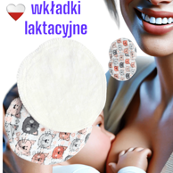 Ulošci za dojenje PUL od bambusa, motiv mačke