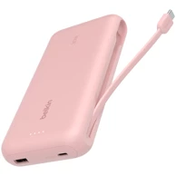 BELKIN Power bank 20K, PD 30 W, integrirani USB-C kabel, ružičasti