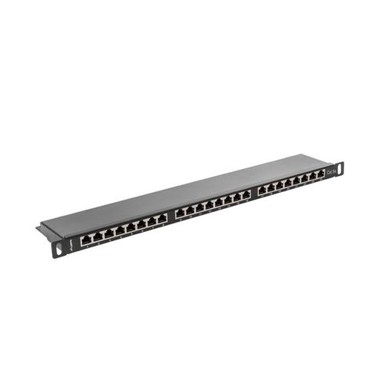 LANBERG Prespojni panel, 24 utoraa, 0.5U CAT.5E FTP, crni