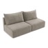 MAKAMII Bež sklopiva/s prostorom za odlaganje sofa 216 cm Kalena, 216x102x86 cm