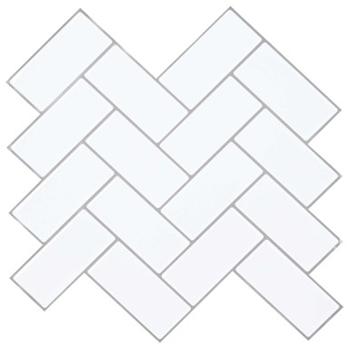 Pločica riblja kost, bijelo-siva, 30 x 30 cm, 20 kom