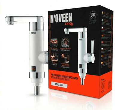 N'OVEEN Električna slavina za grijanje PRO2460, 3600 W, IPX4, bijela, ABS plastika