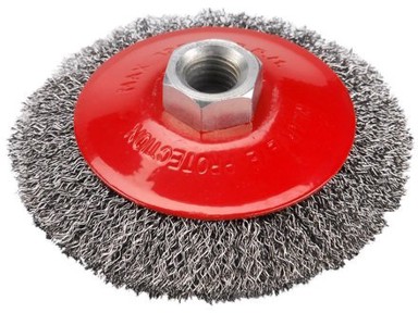 EXTOL CRAFT Rotacijska četka 17006, čašasta, 100 mm, valovita žica 0,3 mm, M14x2