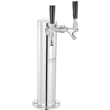 VEVOR Komplet za kegerator s dvostrukim slavinama 17,5 x 11,5 x 43,5 cm nehrđajući čelik