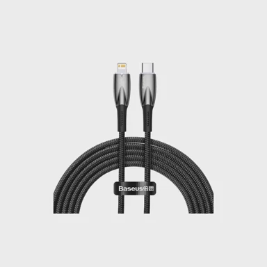BASEUS Kabel tip C za Apple, Lightning, 8-pin, 20 W, CADH000101, 2 m, crni