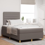 Okvir kreveta s madracem i LED-om, 120x200 cm, tkanina, taupe