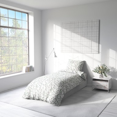 ESSENZASLEEP Posteljina Adela, 140 x 200 cm, zeleno lišće