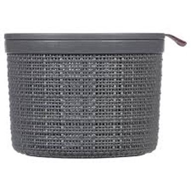 CURVER Koš okrugao s poklopcem juta, 2l tamno siva