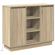 Sideboard s LED-om, konstruirano drvo, Sonoma hrast, 90x32x75 cm