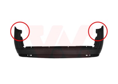 VAN WEZEL Zadnji branik Fiat Doblo 10-15, crni, 2 zadnja vrata, 15- Combo