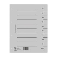 DONAU Kartonska pregrada A4 1-10, 235 x 300 mm, 250 g, siva