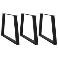 Noge za blagovaonski stol V-oblika 3 kom crne 90x(72-73,3) cm