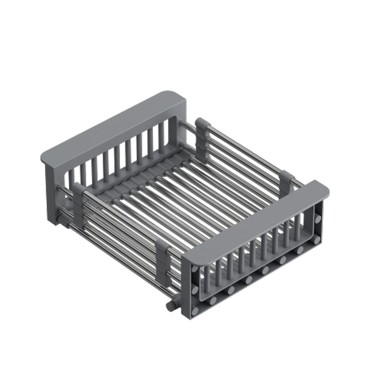 QUADRON Ocjedna košara sa sivim ručkama 30,5-44,0x22,5x9,2 cm