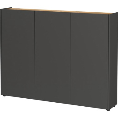 GERMANIA Antracitno sivi ormarić za cipele u dekoru hrasta 138x105x25 cm Libbiano 