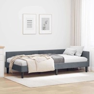 Krevetni okvir 100x200 cm, kutni dizajn, tamno siva