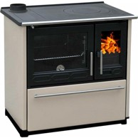 PLAMEN Peć na drva 850 GLAS lijevi, krem