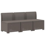 Sofa za vrt za 3 osobe, izgled rattana PP, svjetlosiva