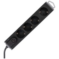 HOME Produžni kabel s 4 utičnice NVT 4K/BK 1.5 m, crni